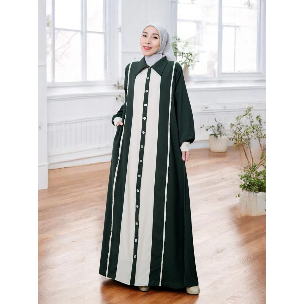 Naswa Dress gamis casual tampilan keseluruhan