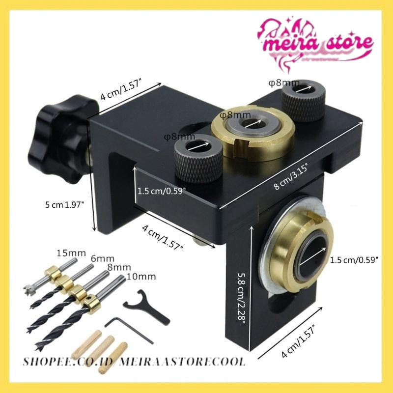 Jual L74C 3-In-1 Doweling Jig 8/10/15mm Pocket Hole Jig Set With ...
