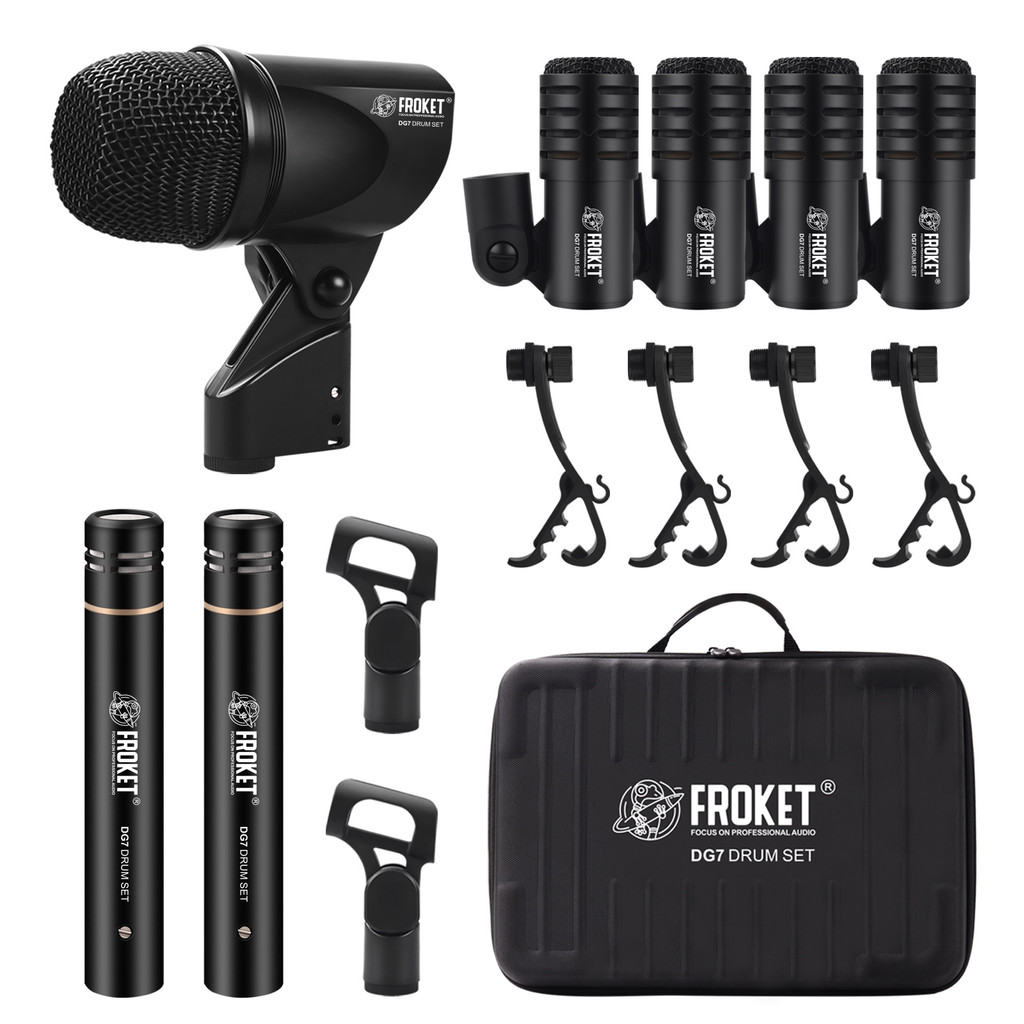 Jual DG7 Wired Dynamic Drum Mic Kit, Bass Percussion Snare Drum ...