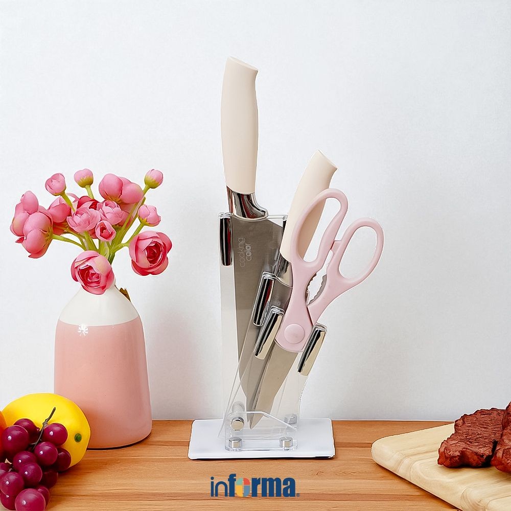 Jual Informa Cooking Color Set 4 pcs Madden Pisau Dapur Dengan Block ...