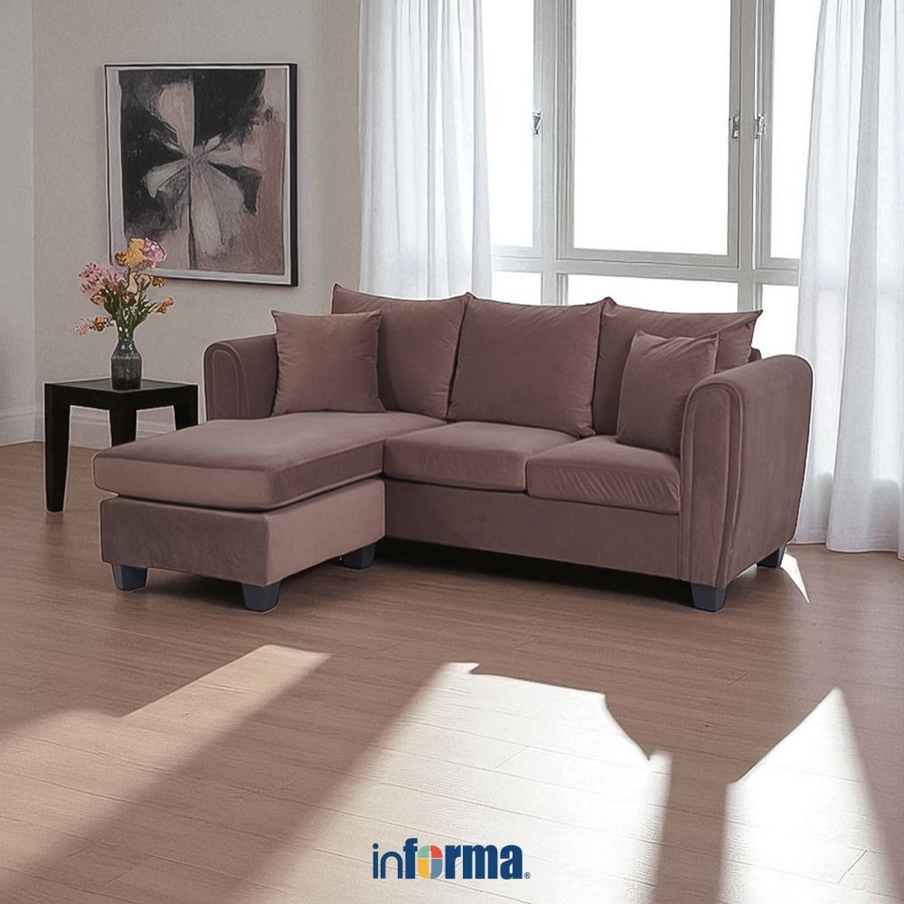 Jual Informa Lufkin Sofa Sudut Fabric - Cokelat Tua Sofa Ruang Tamu ...