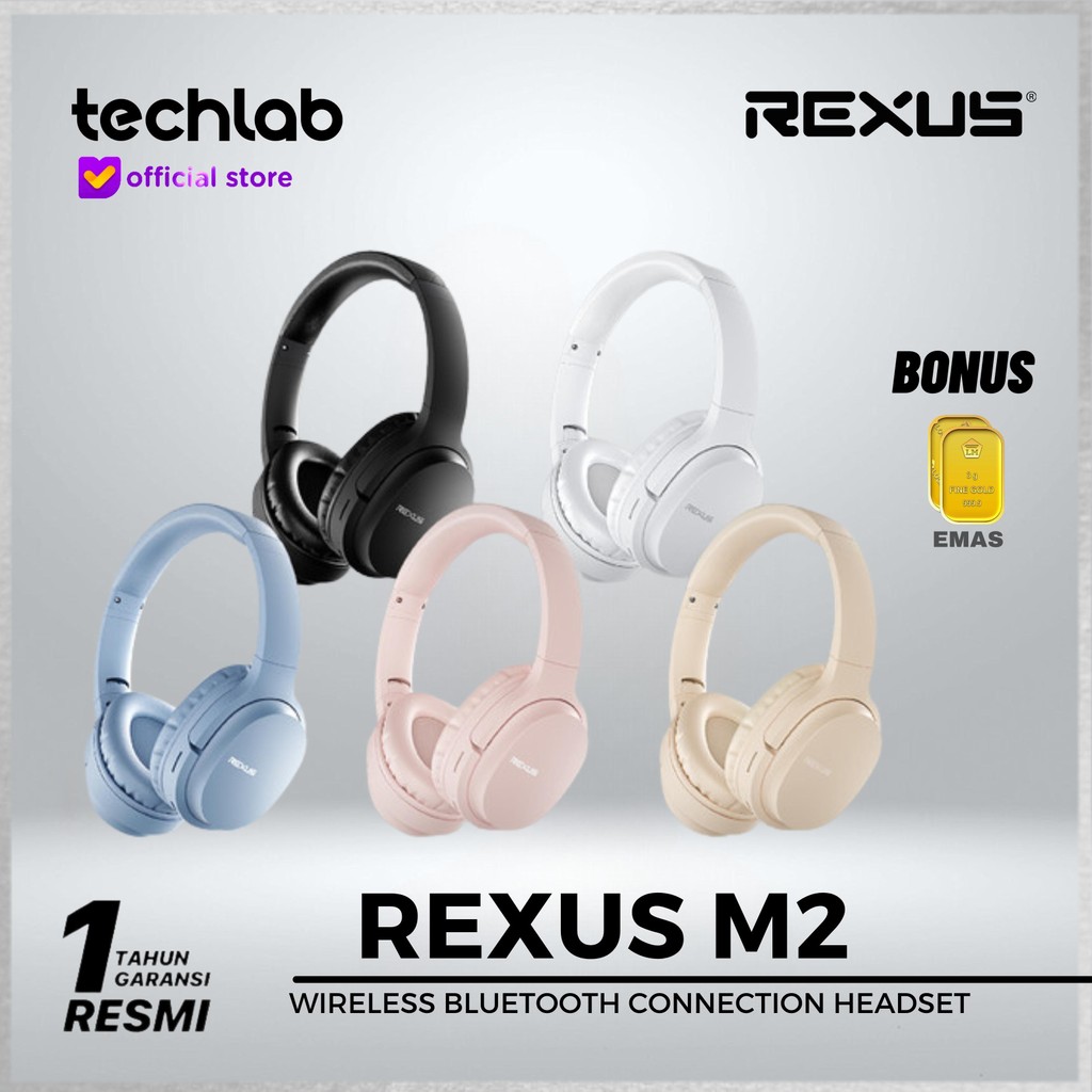 Jual Rexus M2 / M-2 Headset Bluetooth Wireless Connection Garansi Resmi ...