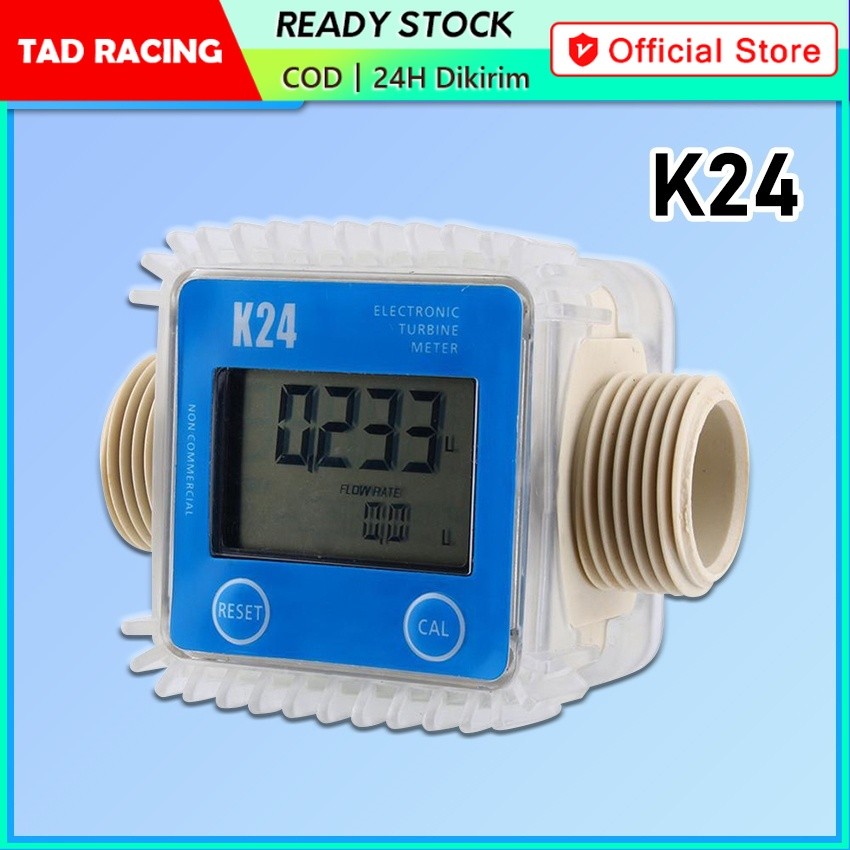 Jual K24 Turbine Digital Flow Meter 1inch LCD Flowmeter Digital Turbine ...