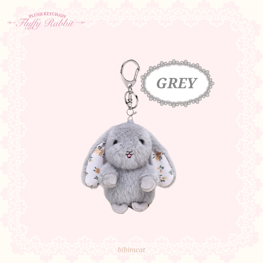 Bibimcat Fluffy Rabbit Plush Keychain Gantungan Kunci Boneka Kelinci  Premium Anak Lucu