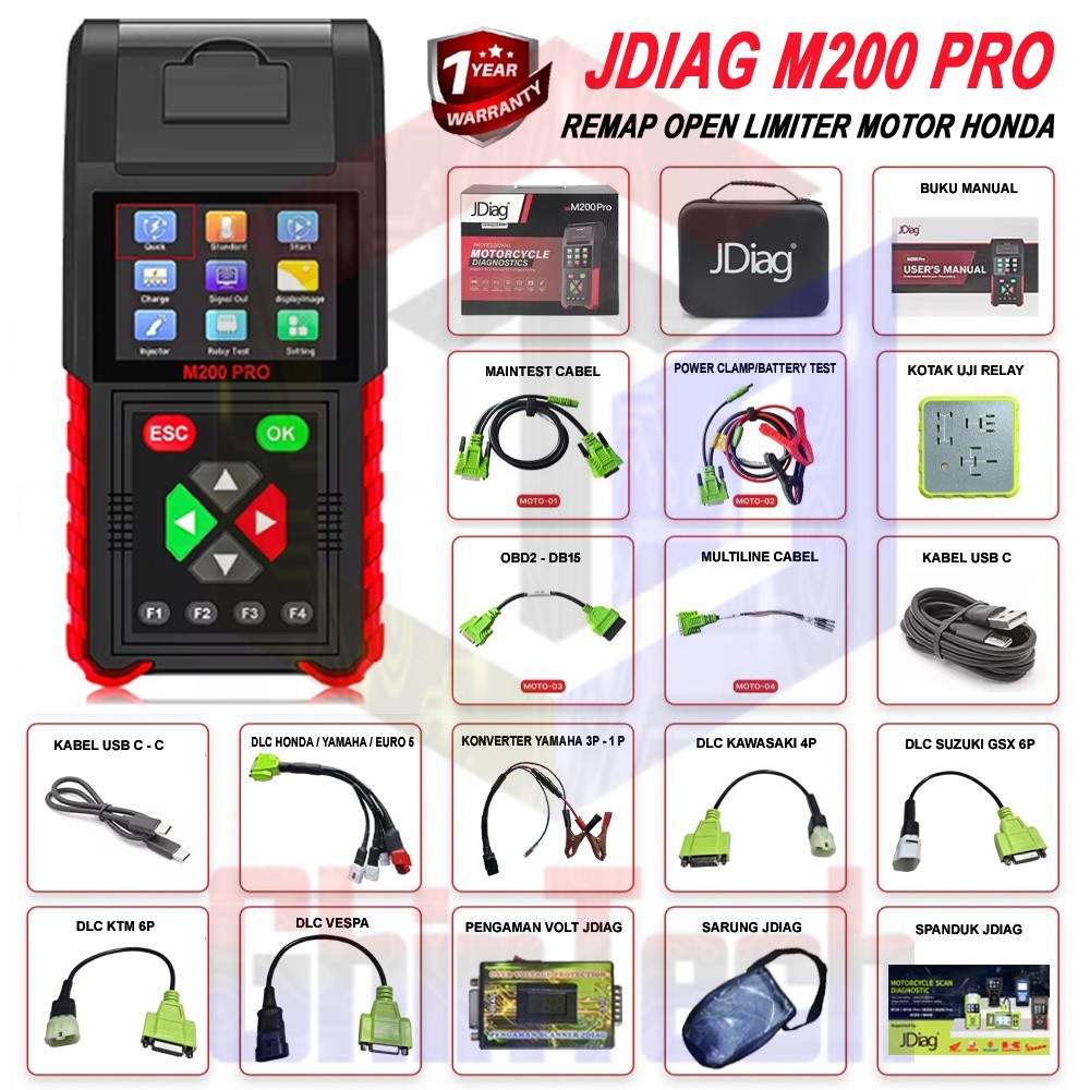 Jual Remap JDiag M200 PRO REMAP Motor Scanner ORIGINAL Function ...