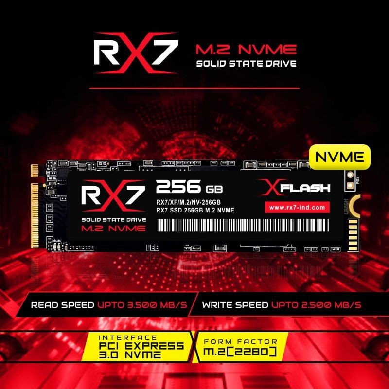 Jual SSD M2 NVME / M.2 NVME/ M2NVME 256GB RX7 RESMI (GARANSI 3 TAHUN ...