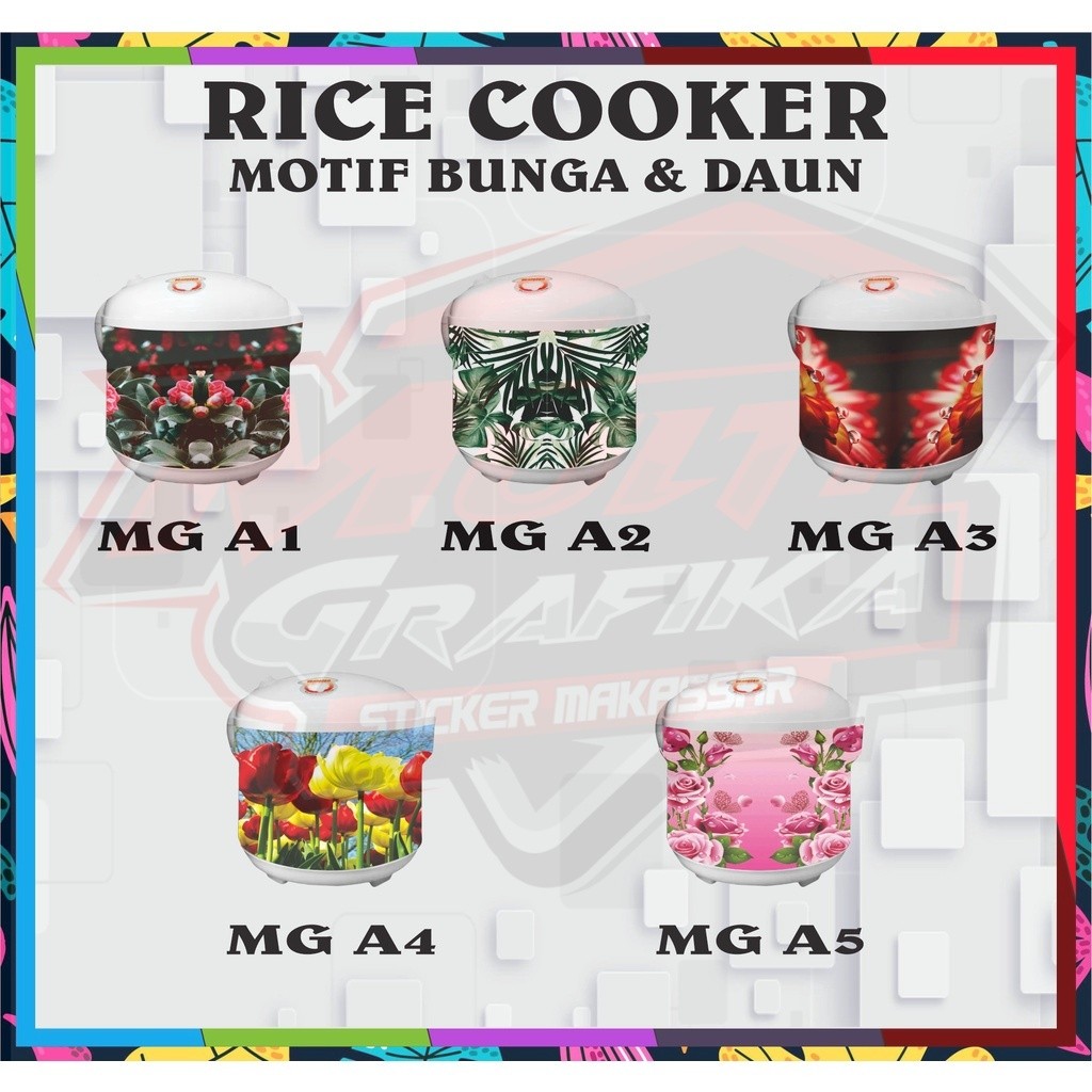 Jual Stiker Rice Cooker Sticker Motif Costum WATERPROOF Anti Air ...