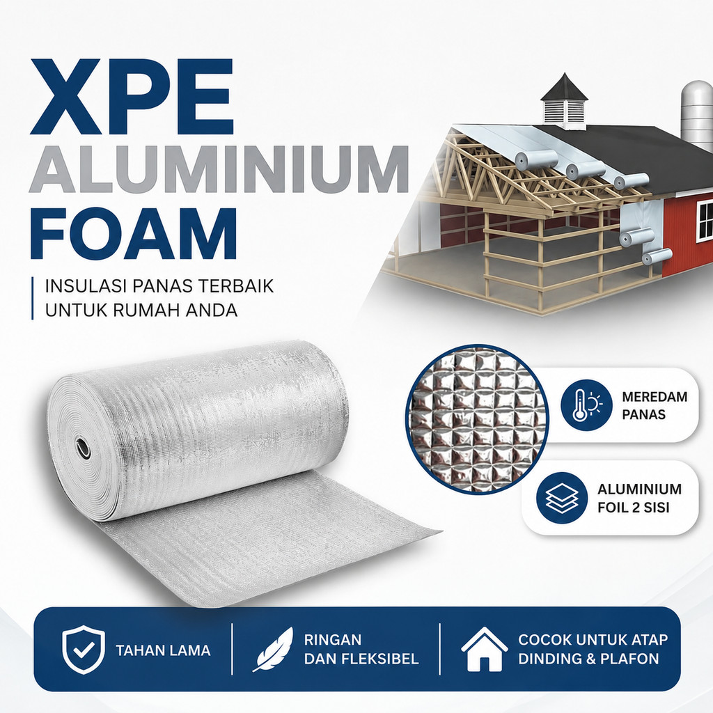 XPE  Peredam Panas Foam 1,2 Meter Bubble Insulation Alumunium Foil Teknologi Atap Rumah panjang
