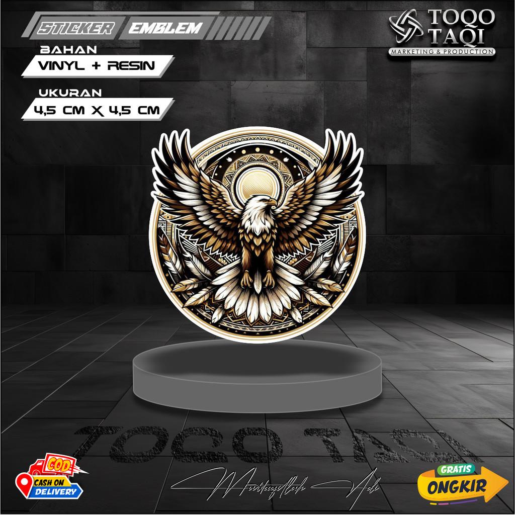 Jual STIKER TIMBUL RESIN EMBLEM LOGO GARUDA BULET PUTIH BROWN STICKER ...
