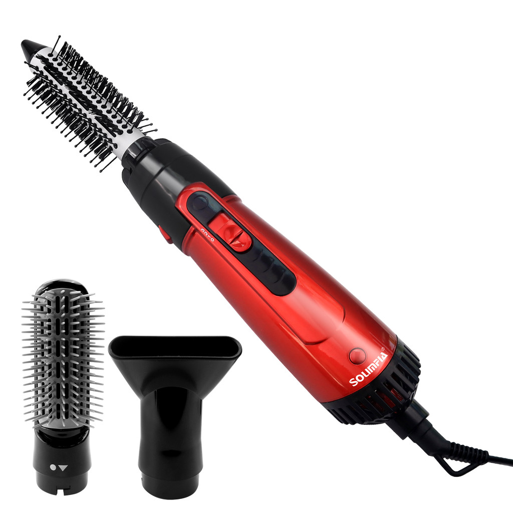 Jual 3-Head Hot Air Brush Hair Dryer Strong Wind Electric Straightener ...