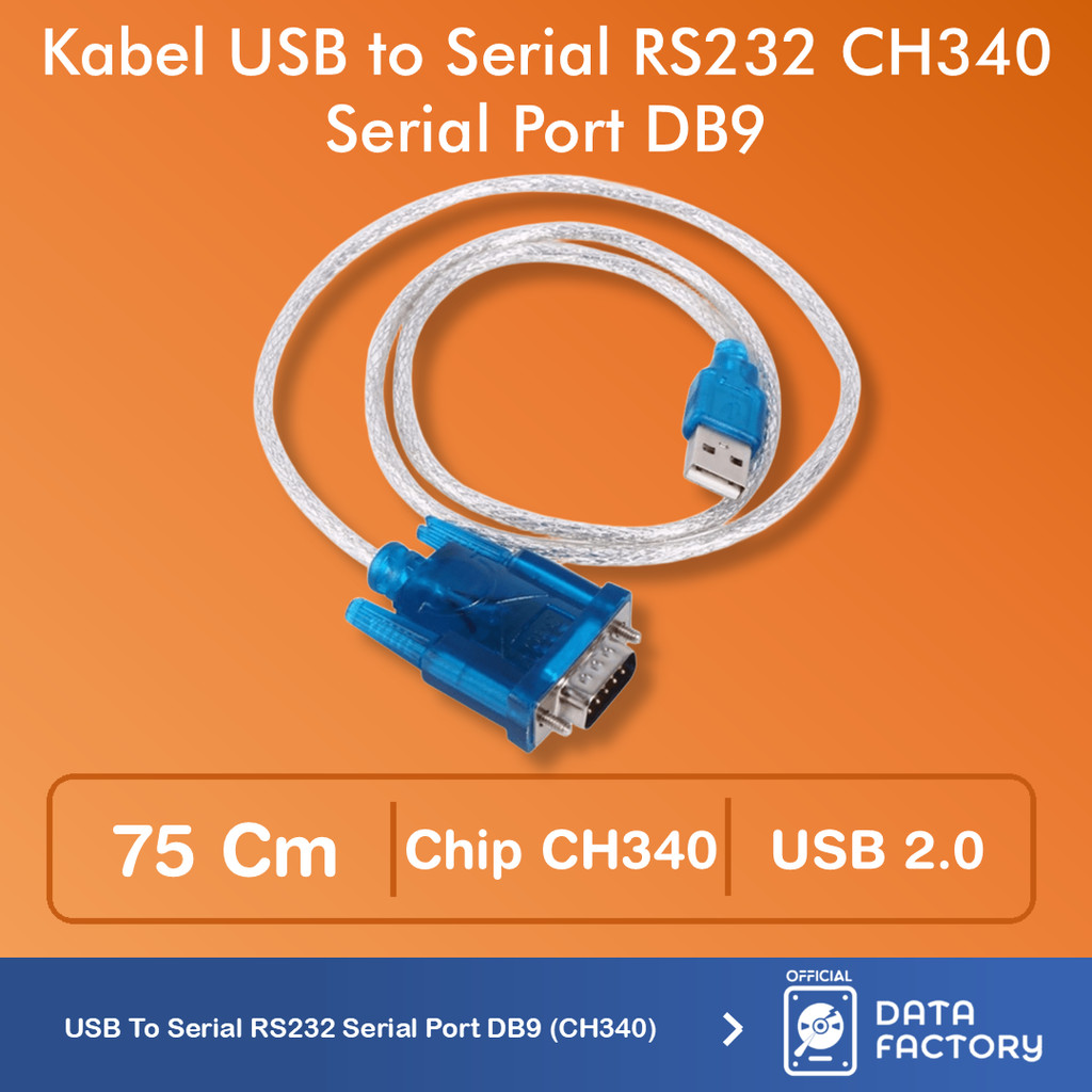 Jual Kabel USB to Serial RS232 CH340 Serial Port DB9 Cable COM Port ...