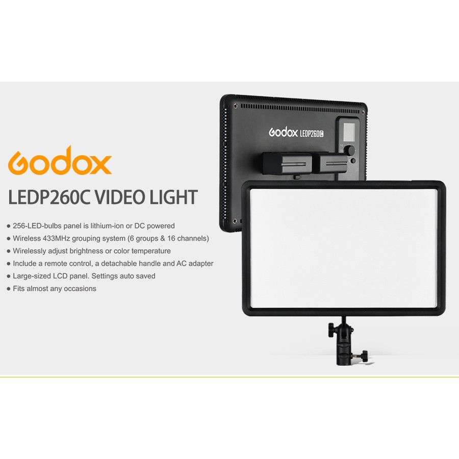 Jual Godox LEDP260C Bi-Color Lampu LED Video Continues Light Panel ...