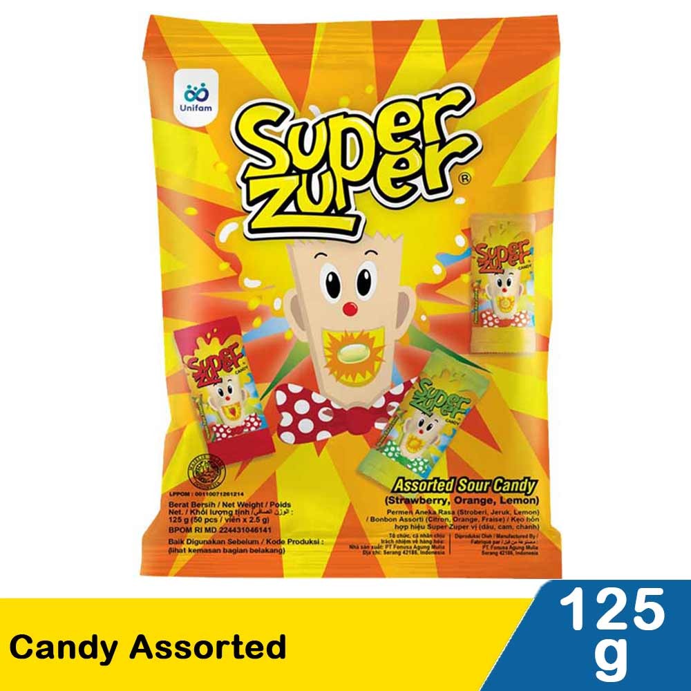Jual SUPER ZUPER CANDY (50''S) ASSORTED 125g | Shopee Indonesia