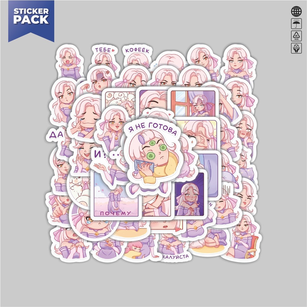 Jual [100PCS]Stiker Pack Stiker Funny character Hina the Girl sticker ...