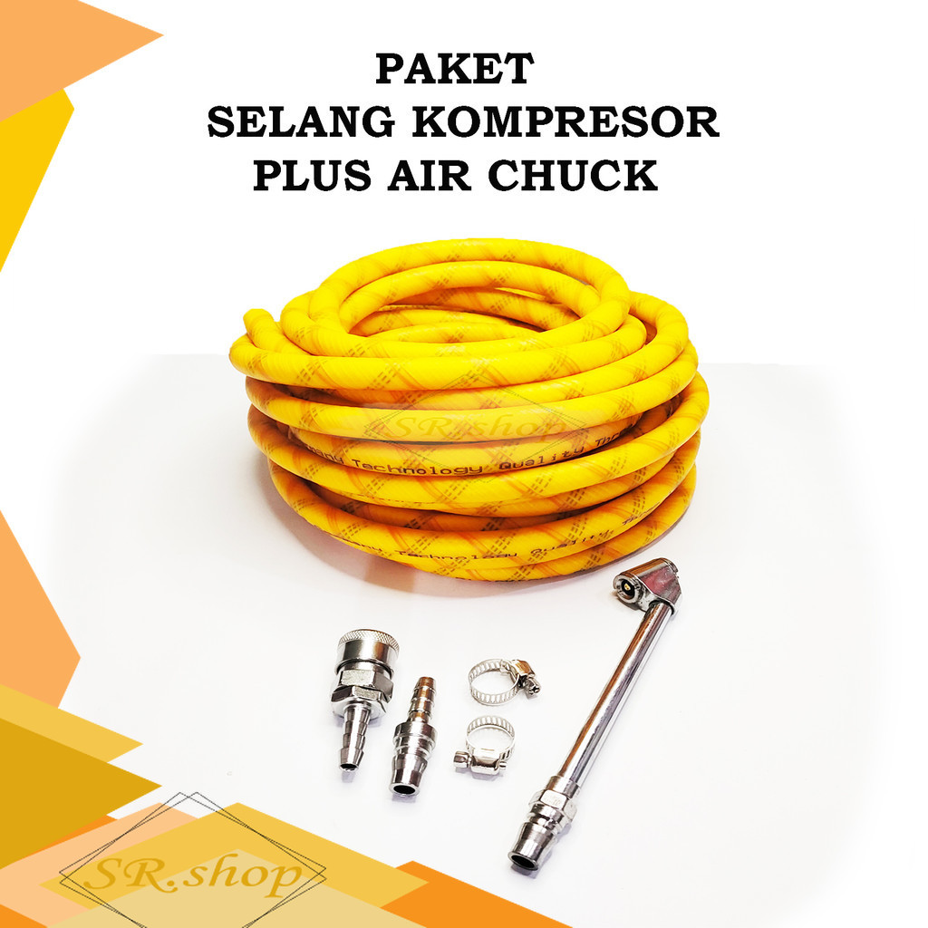 Jual paket Selang Kompresor Angin 8,5mm kuning, 5 10 Meter Plus Air ...