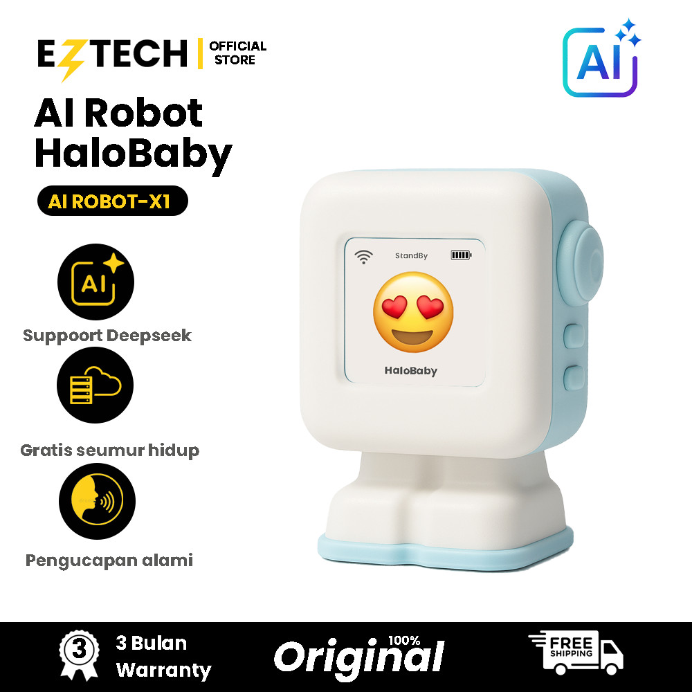AI Robot X1 Mendukung DeepSeek   Percakapan AI Lancar, Belajar Multi-Bahasa (Indonesia/Inggris/Mandarin) EZTECH