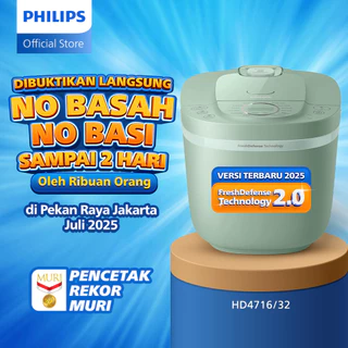 Philips Digital Rice Cooker Magicom 1.8 L - 3000 Digital Series HD4716/32 - Hijau - 16 Menu Masak - Anti lengket - FreshDefense Technology - 400 Watt