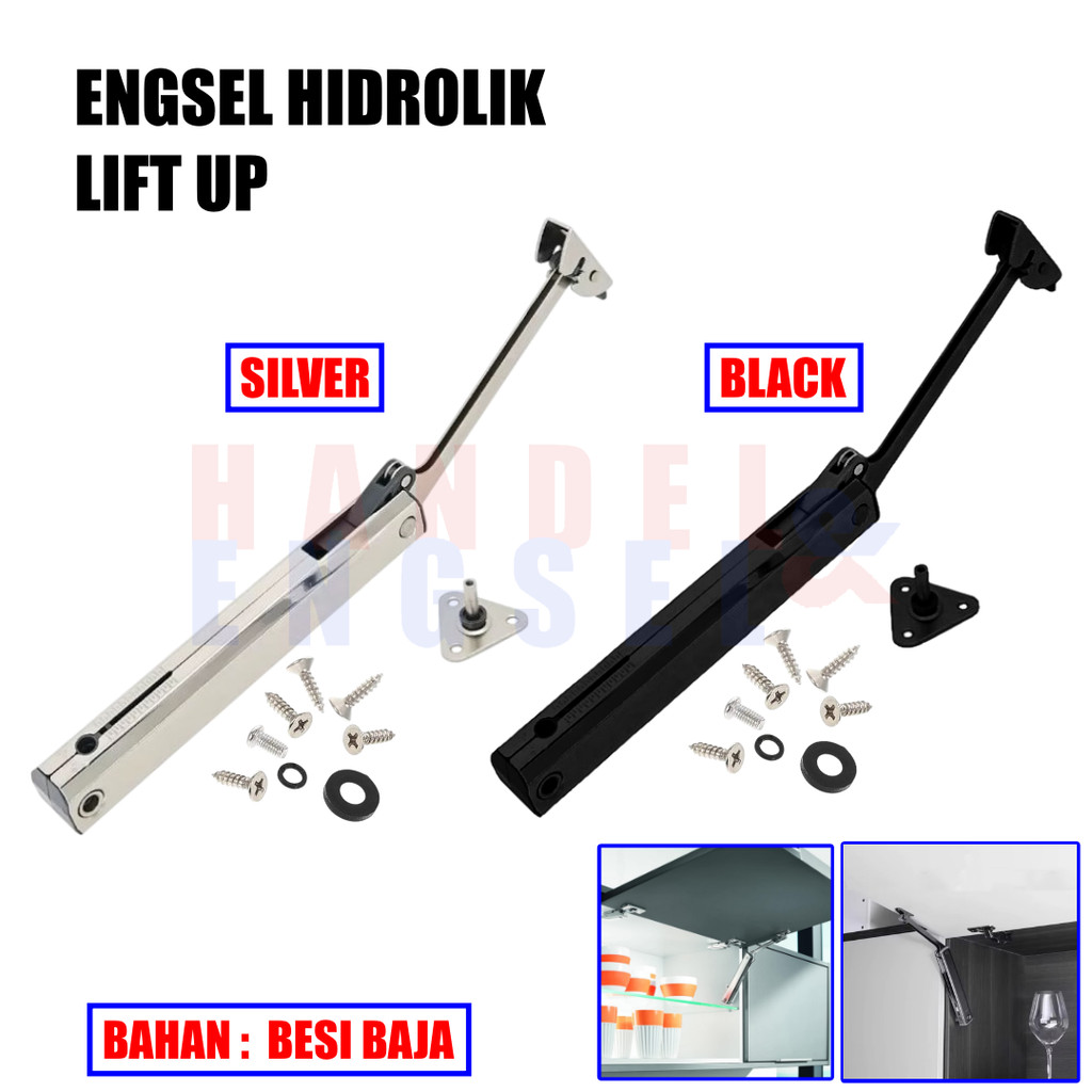 Jual Engsel Lift Up Hidrolik Adjustable Pintu Silver Black 45-105 ...