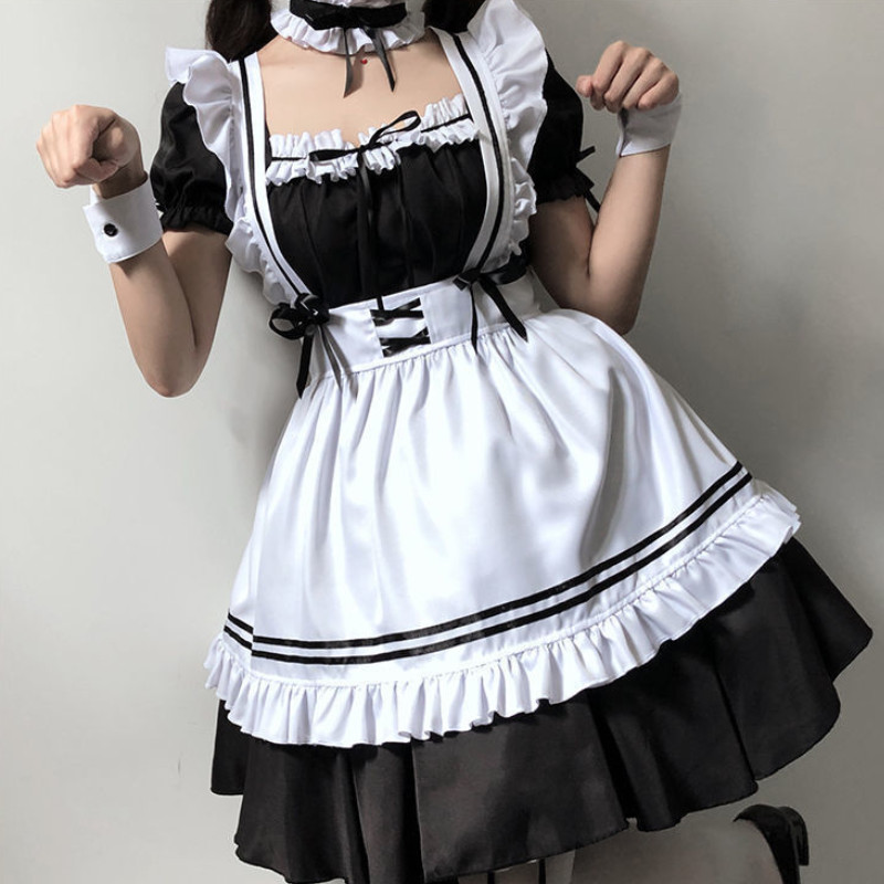 Jual Black White Lolita Maid Costume Cosplay Costumes Cute Dress y Fren ...