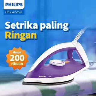 Philips Setrika Kering Diva GC122/37 Ungu - Setrikaan promo murah, Tapak Strika Anti Lengket, Tahan Lama