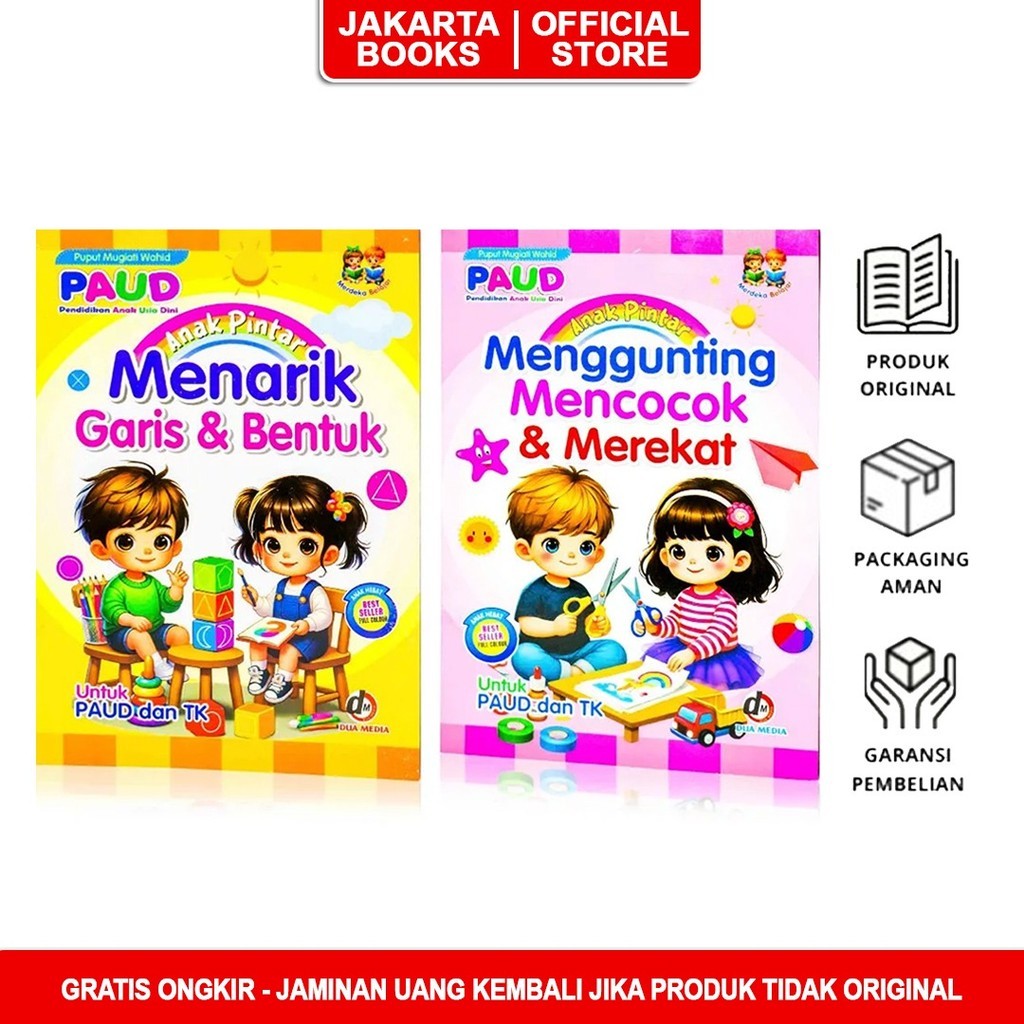Jual Buku Aktifitas Anak Seri Anak Pintar : Menggunting, Mencocok
