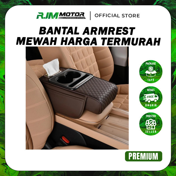Premium Car Seat Armrest 4 in 1 Sandaran Bantal Tangan Mobil Universal Cushion Cover Pad