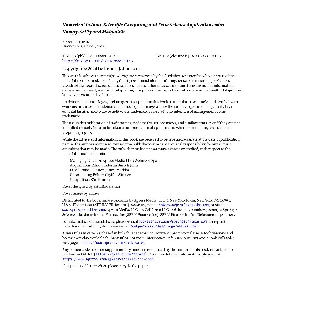 Jual NUMERICAL PYTHON : Scientific Computing and Data Science ...