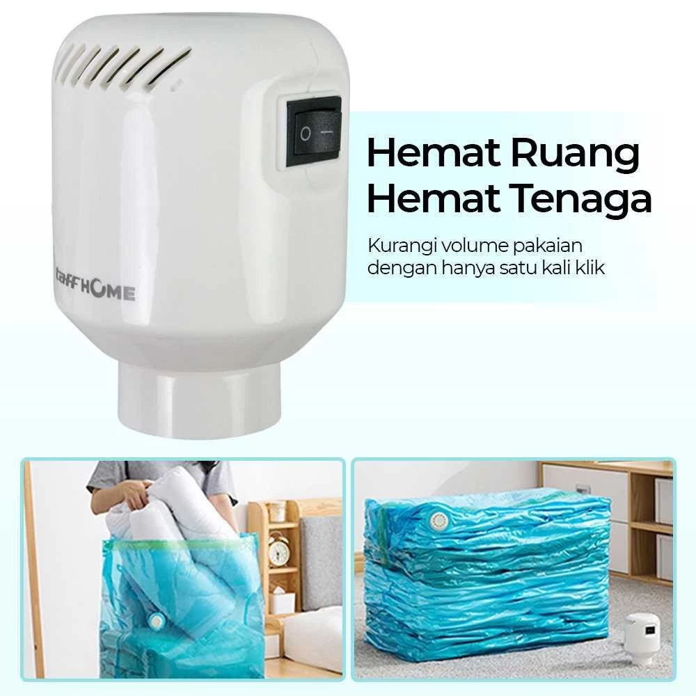 TaffHOME Pompa Vakum Elektrik Tas Penyimpanan Pakaian EU Plug - GR-204