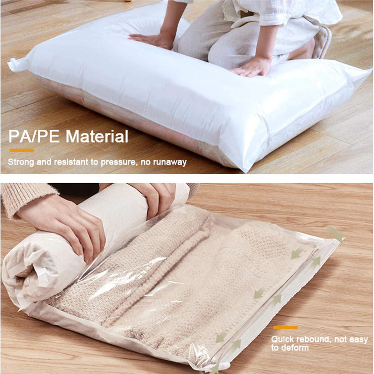TaffPACK Kantong Plastik Pakaian Vacuum Bag 10PCS with Hand Pump - SN11