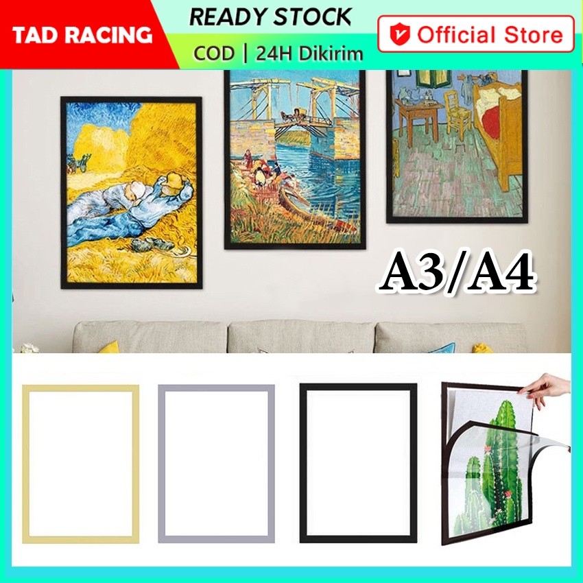 Jual Magnetic Picture Frame Creative A3/A4 Document Sign Holder ...