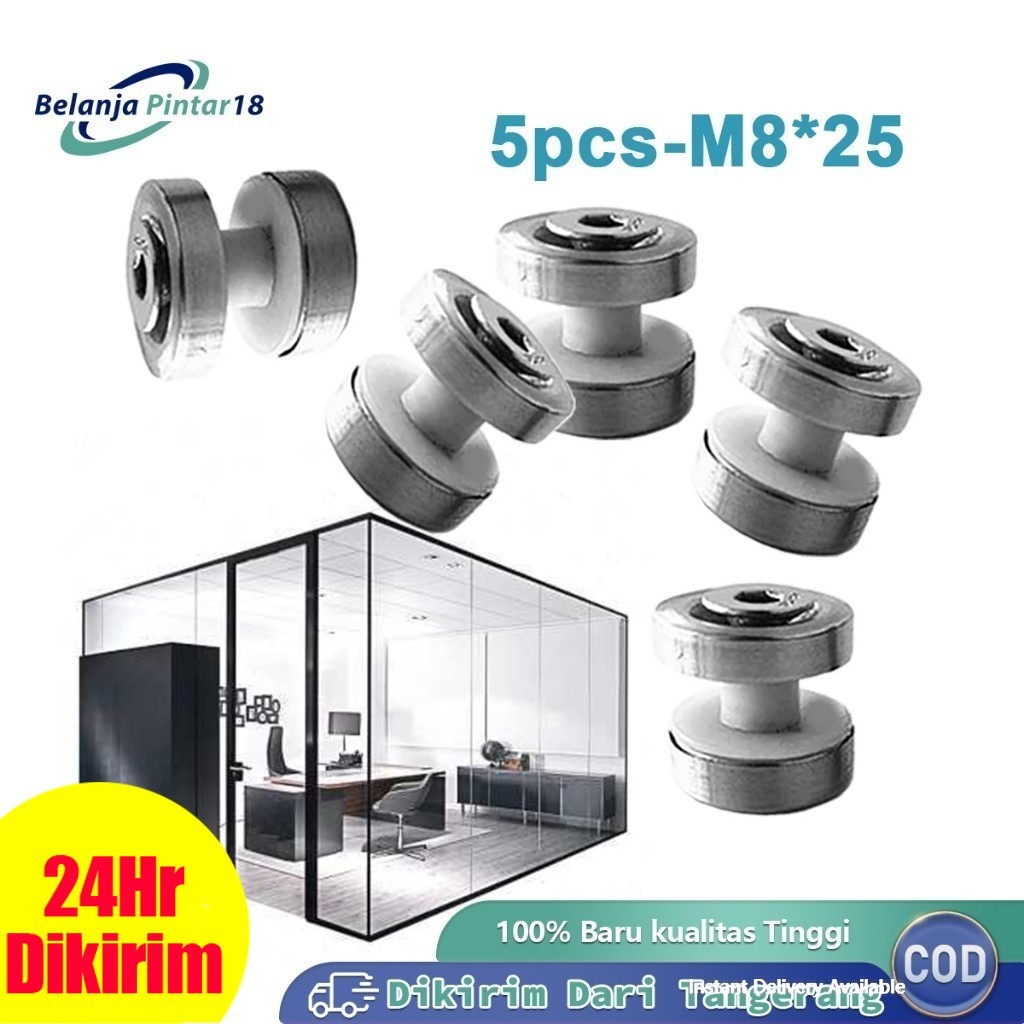 Jual 5pcs Sekrup Penjepit Kaca Baut Baja Tahan Karat M8×25mm Stainless ...