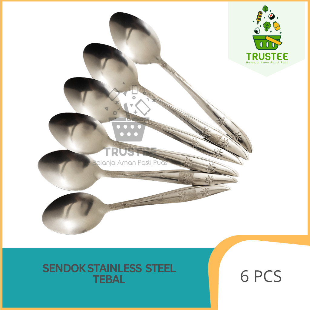 Jual Sendok Makan Stainlees Steel / Sendok Makan Set Elegan 6 Pcs ...