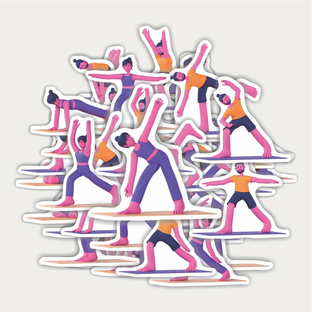 Jual Sticker Pack Stiker Yoga Pose | Sticker TUMBLR | Stiker LAPTOP ...