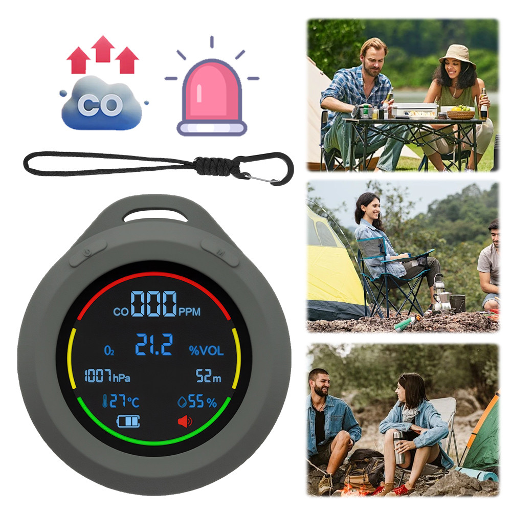 Jual 6 In 1 CO CO2 Carbon Monoxide Carbon Dioxide Detector HD LCD ...