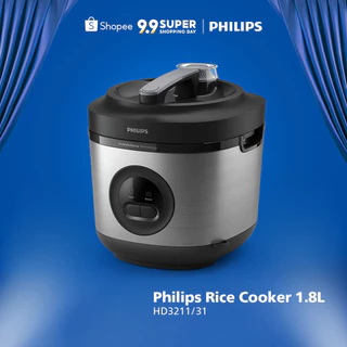 Philips Rice Cooker Magicom 1.8 L - 3000 Premium Series HD3211/31 - Silver - Bakuhanseki Inner Pot - Anti lengket - FreshDefense Technology - Nasi No Basi hingga 48 Jam - 400 Watt