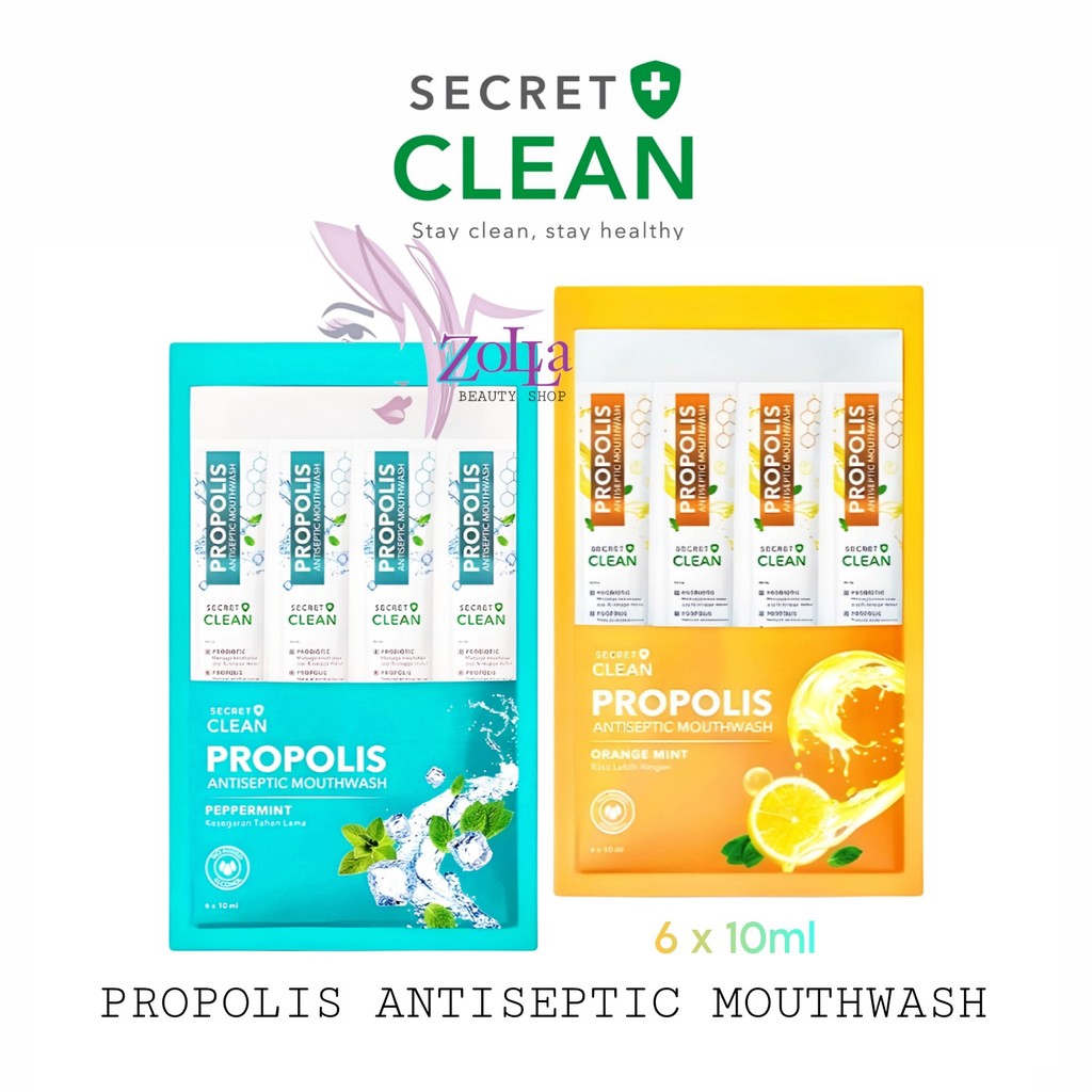 Jual SECRET CLEAN PROPOLIS ANTISEPTIC MOUTHWASH SACHET 6 x 10ml ...