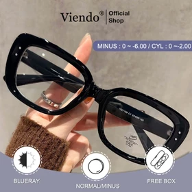 Viendo Kacamata BLUERAY Minus Wanita Cat Eye Fashion Frame Anti Radiasi Kaca Mata Optik TR27109