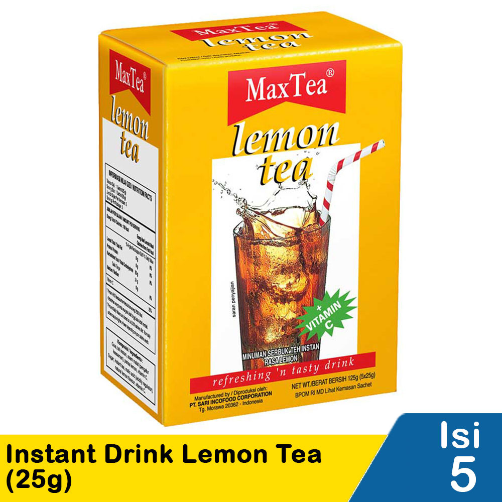 Jual MAX TEA INSTANT DRINK LEMON TEA 5X25g | Shopee Indonesia