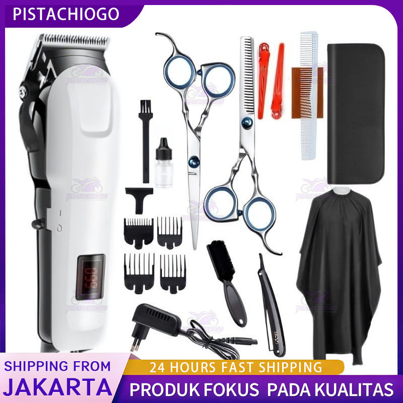 Jual Paket Lengkap Barbershop Mesin Cukur Rambut 809A Hair Clipper ...