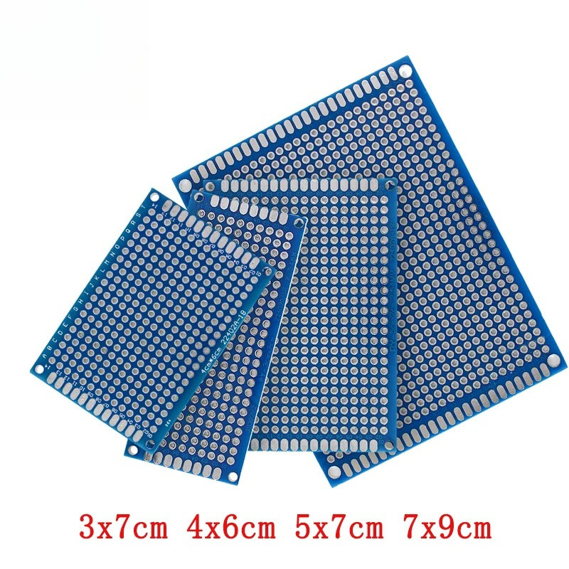 thumbnail interactive-video image 1 of 10-Pack 2x8cm Double-Sided PCB Prototype Boards – FR-4 Universal 1 of 3