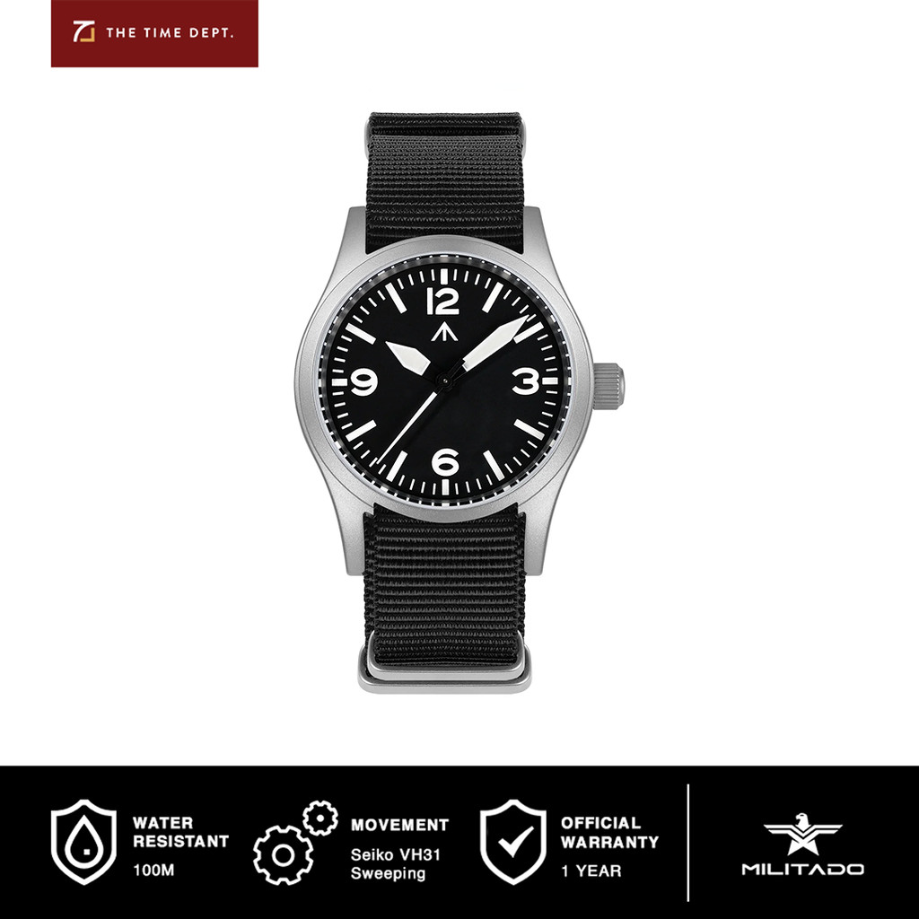Jual Militado ML05 365 Dial NATO Strap 38mm Jam Tangan Pilot Field ...