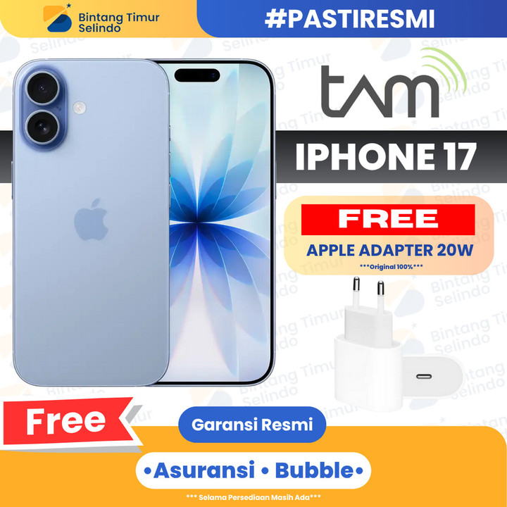 iPhone 17 256GB 512GB | Super Retina XDR OLED 6.3inc | A19 | 3692mAh | Garansi R