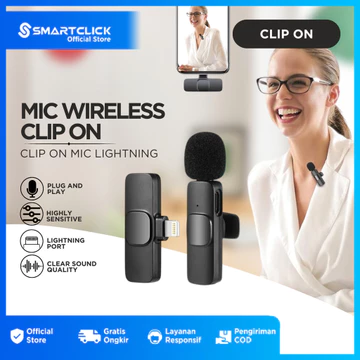Mic Wireless Clip On 1 Mic Lightning Port High Sensitive Hd Audio Record Noice Reduction