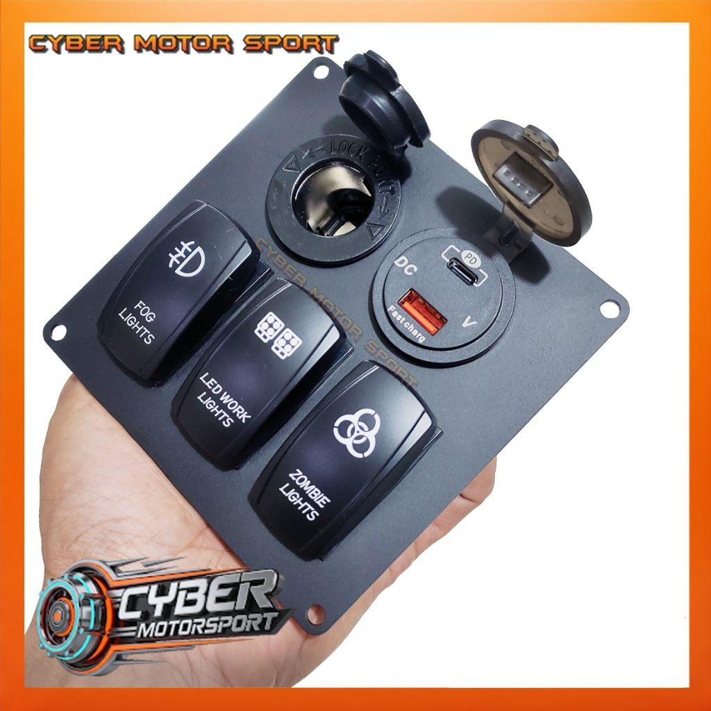 Jual dashboard panel mobil instrument 3 saklar volt meter dc socket 12 ...