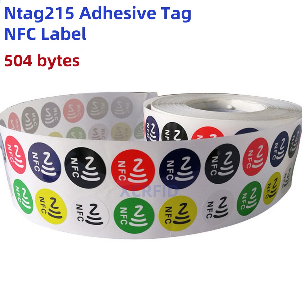 Jual NFC NTAG215 RFID Adhesive Tag Label with 504bytes for All NFC ...
