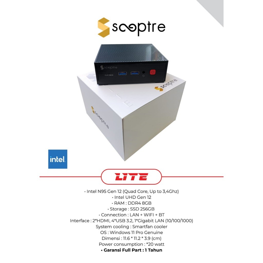 Jual Mini PC Sceptre Lite Intel N95 Gen 12 Quad Core 8GB RAM 256GB SSD ...