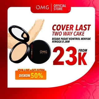 OMG Oh My Glam Coverlast Two Way Cake 12 g - Bedak Padat Kontrol Minyak Hingga 8 Jam