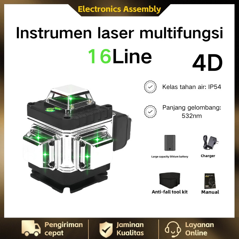 Jual 【COD】4D 16 Line Laser Level Mesin Self Digital Meteran Laser ...