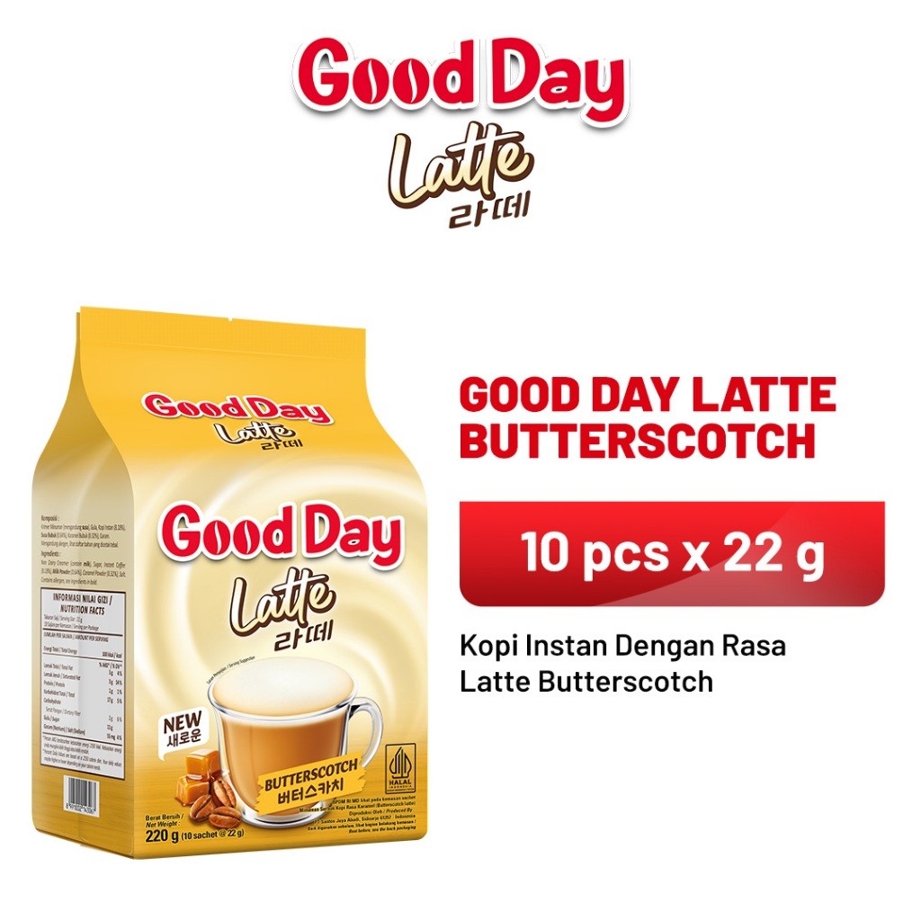 Jual GOOD DAY LATTE BUTTERSCOTCH 10X22GR | Shopee Indonesia