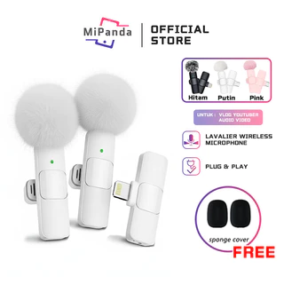 Mipanda Mic Wireless Clip on Microphone Content Creator Mikrofon Lavalier HP Plug & Play Bluetooth